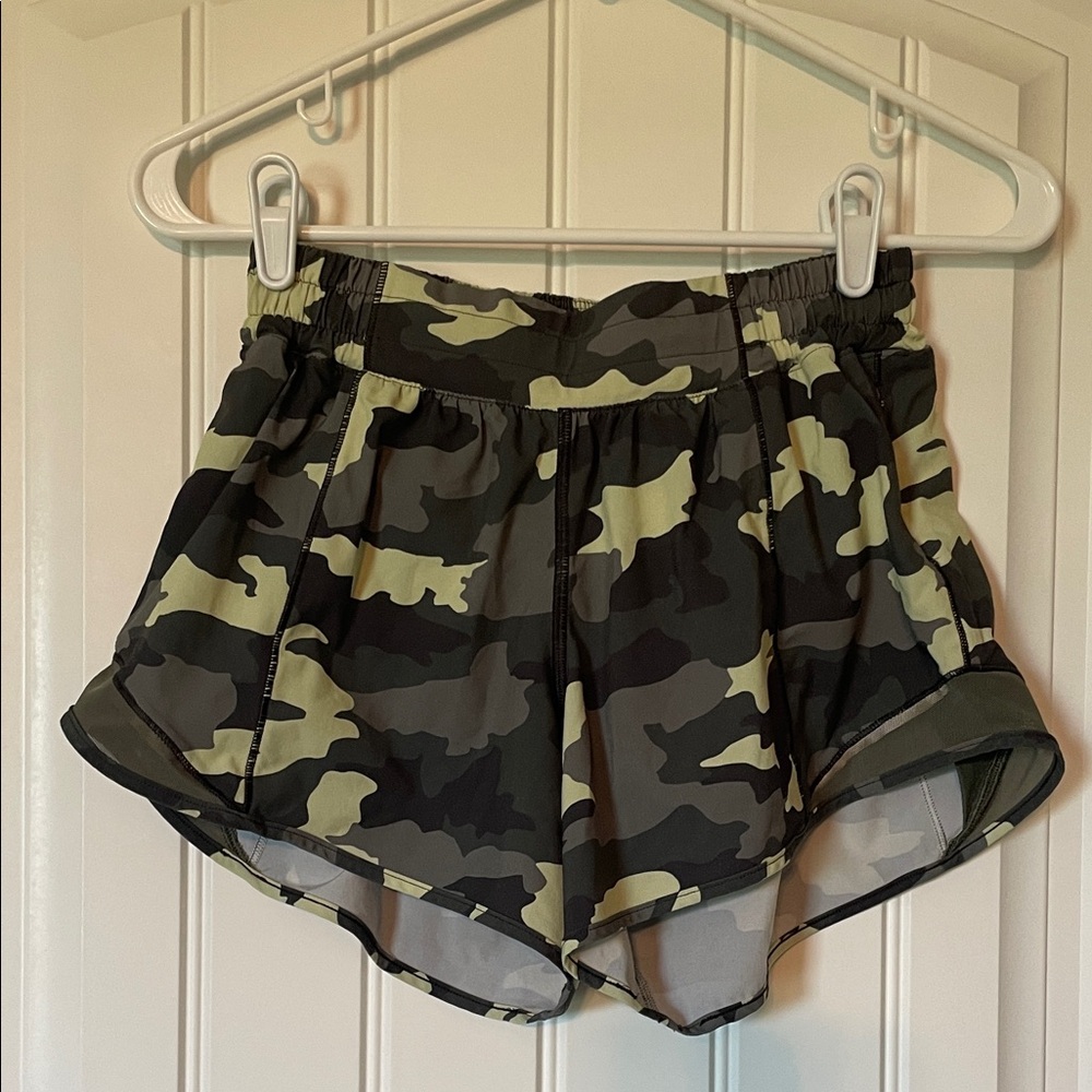 Lululemon Athletica Camo Athletic Shorts - Green and Black